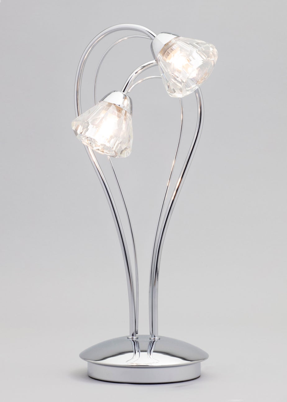 BHS Marianne Table Lamp 2 Light Chrome (38cm x 21cm)