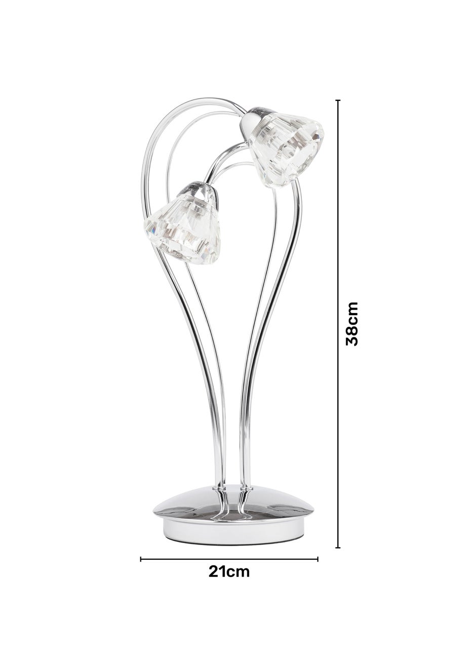 BHS Marianne Table Lamp 2 Light Chrome (38cm x 21cm)