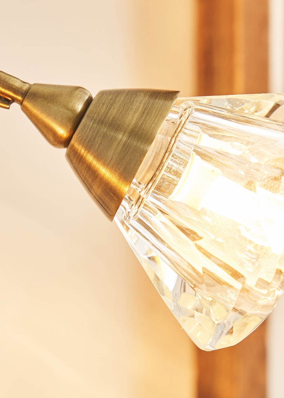 BHS Marianne Table Lamp 2 Light Antique Brass (38cm x 21cm)