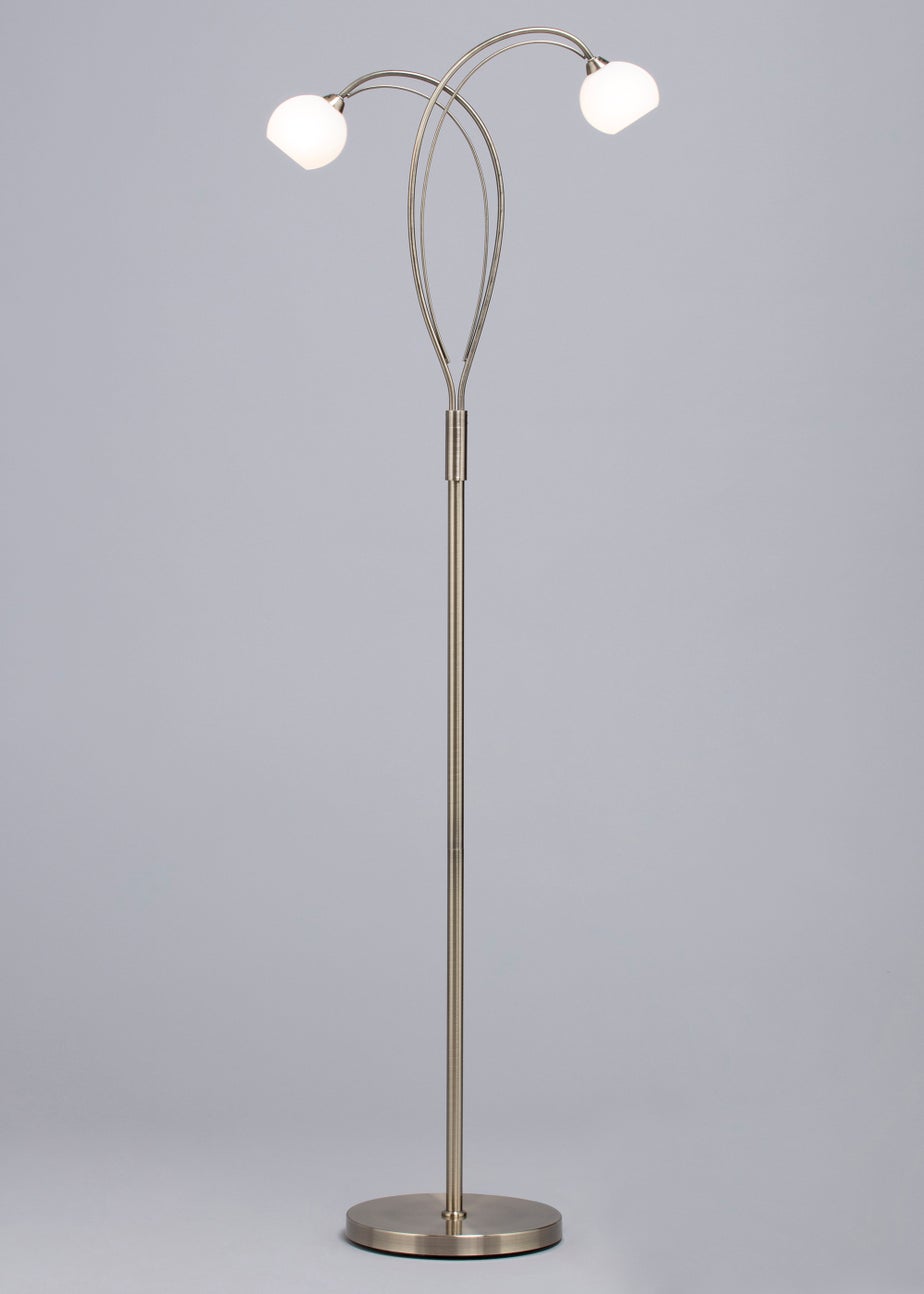 BHS Soni Floor Lamp 2 Light Antique Brass (149cm x 45cm)