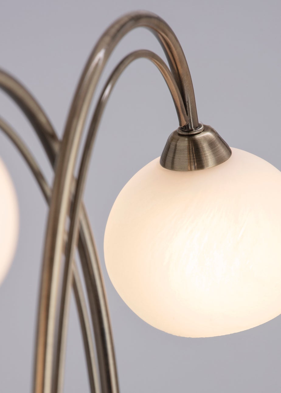 BHS Soni Floor Lamp 2 Light Antique Brass (149cm x 45cm)