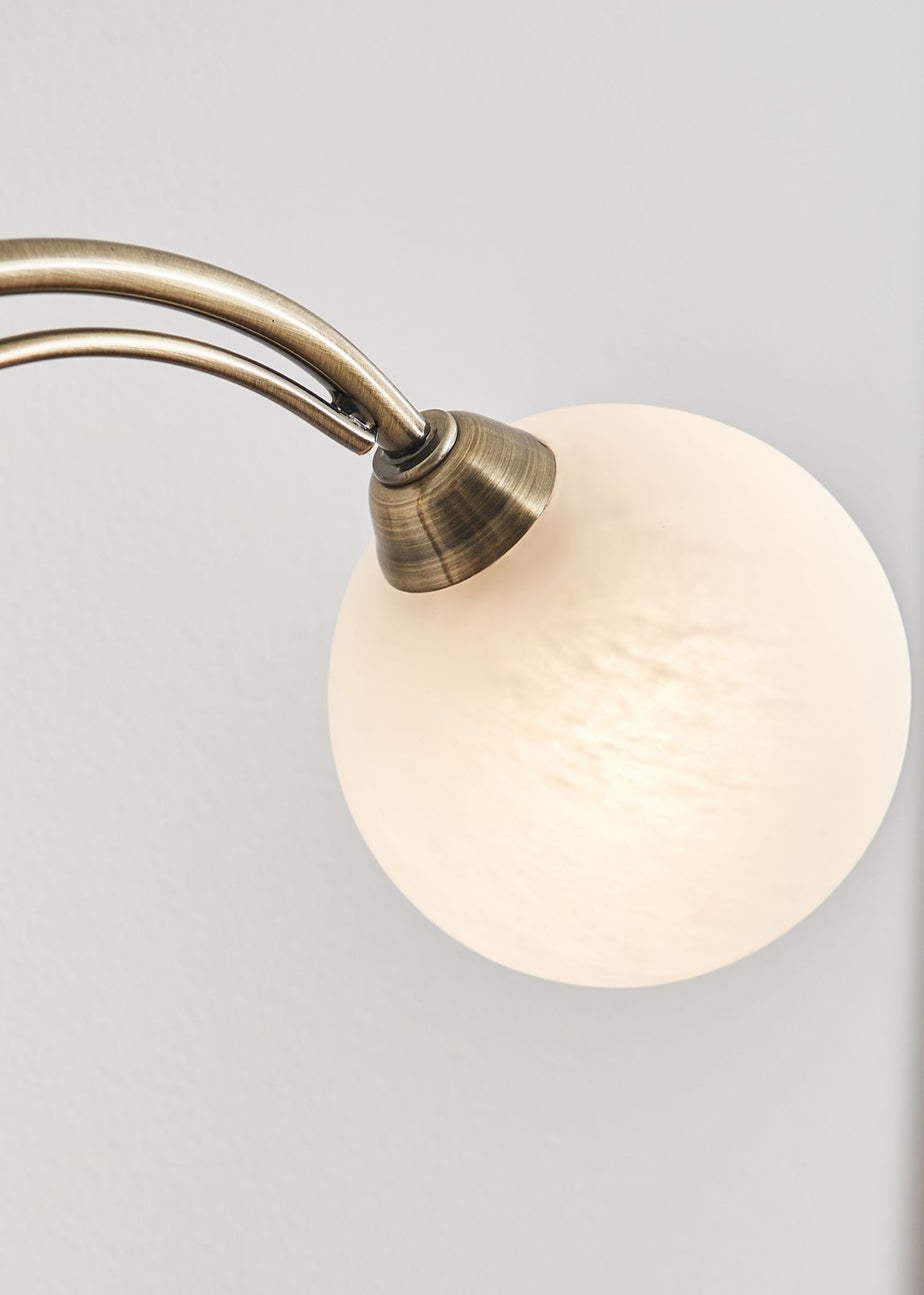 BHS Soni Floor Lamp 2 Light Antique Brass (149cm x 45cm)