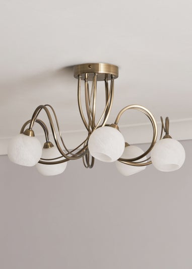 BHS Soni Flush Ceiling 5 Light Antique Brass (28cm x 46cm)