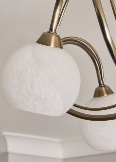 BHS Soni Flush Ceiling 5 Light Antique Brass (28cm x 46cm)