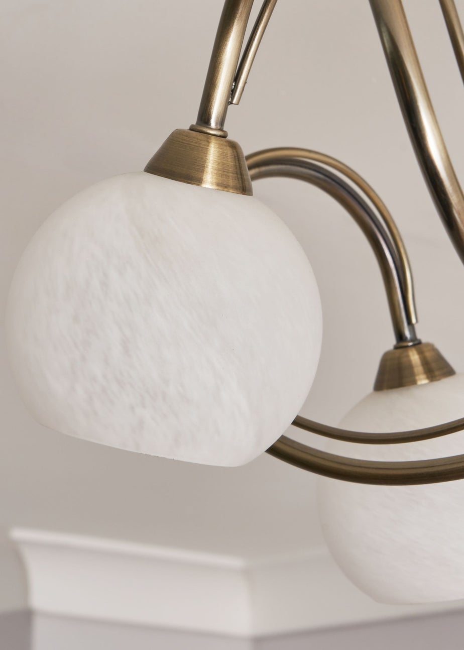 BHS Soni Flush Ceiling 5 Light Antique Brass (28cm x 46cm)