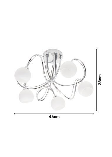 BHS Soni Flush Ceiling 5 Light Chrome (28cm x 46cm)