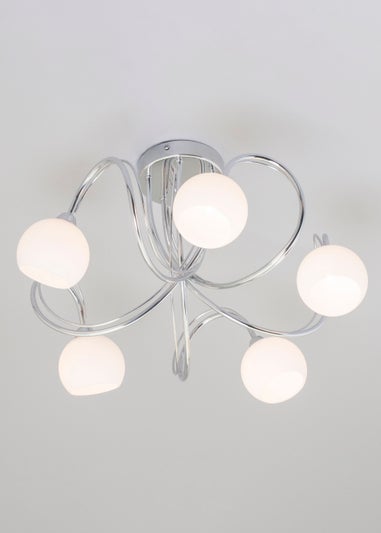 BHS Soni Flush Ceiling 5 Light Chrome (28cm x 46cm)