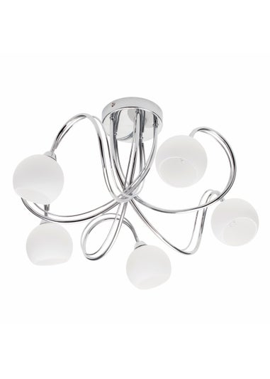 BHS Soni Flush Ceiling 5 Light Chrome (28cm x 46cm)