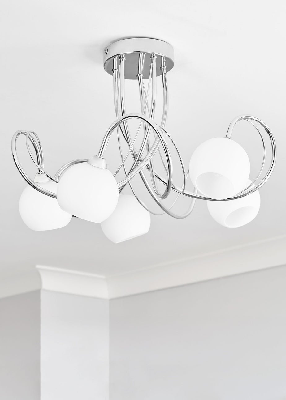 BHS Soni Flush Ceiling 5 Light Chrome (28cm x 46cm)
