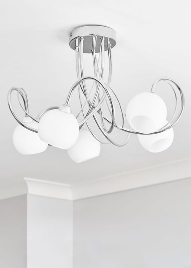 BHS Soni Flush Ceiling 5 Light Chrome (28cm x 46cm)