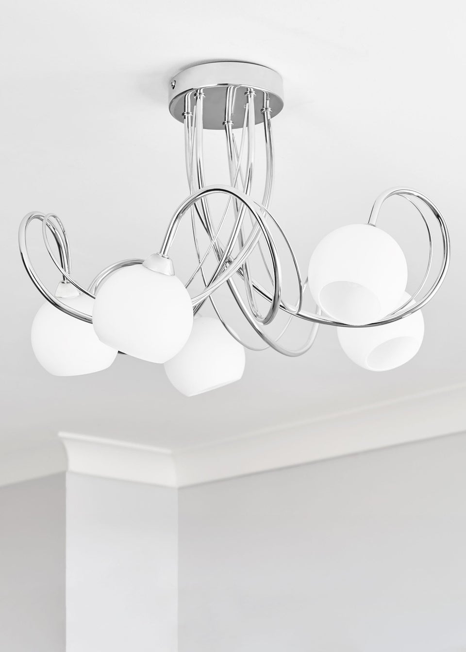 BHS Soni Flush Ceiling 5 Light Chrome (28cm x 46cm)