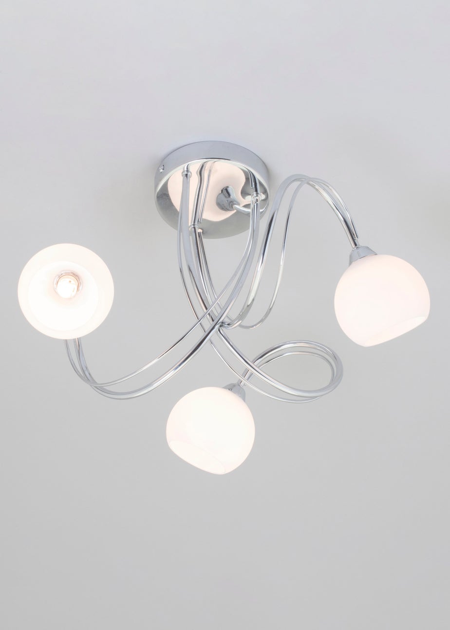 BHS Soni Flush Ceiling 3 Light Chrome (26cm x 40cm)