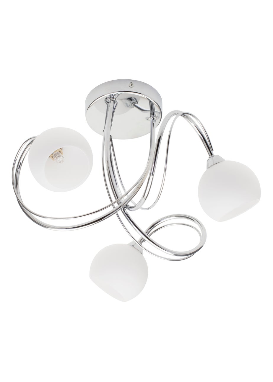 BHS Soni Flush Ceiling 3 Light Chrome (26cm x 40cm)