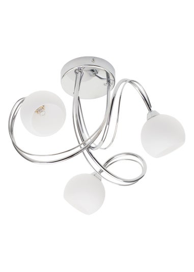 BHS Soni Flush Ceiling 3 Light Chrome (26cm x 40cm)