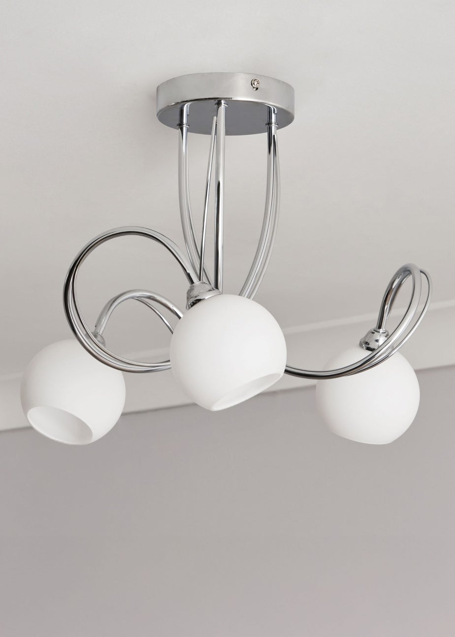 BHS Soni Flush Ceiling 3 Light Chrome (26cm x 40cm)