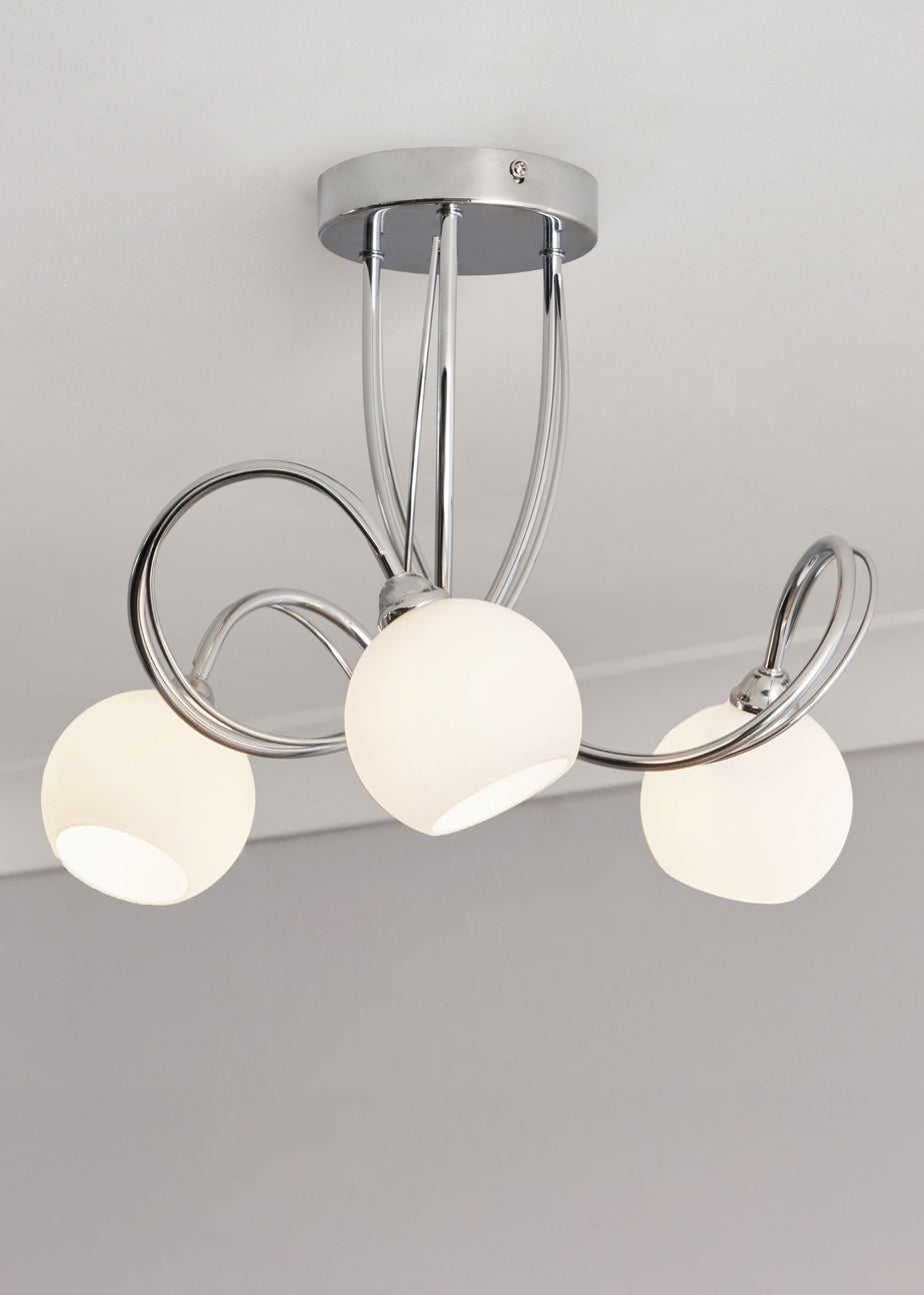 BHS Soni Flush Ceiling 3 Light Chrome (26cm x 40cm)