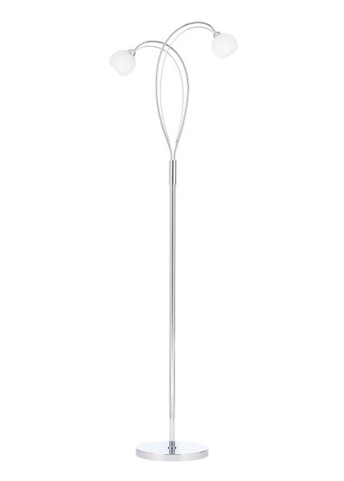 BHS Soni Floor Lamp 2 Light Chrome (149cm x 45cm)