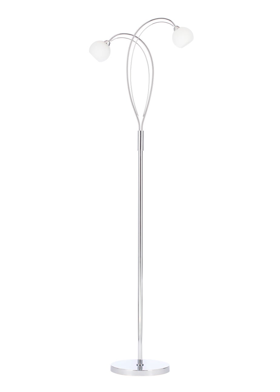 BHS Soni Floor Lamp 2 Light Chrome (149cm x 45cm)