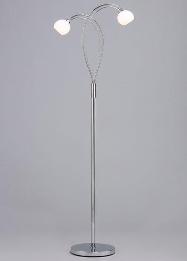 BHS Soni Floor Lamp 2 Light Chrome (149cm x 45cm)
