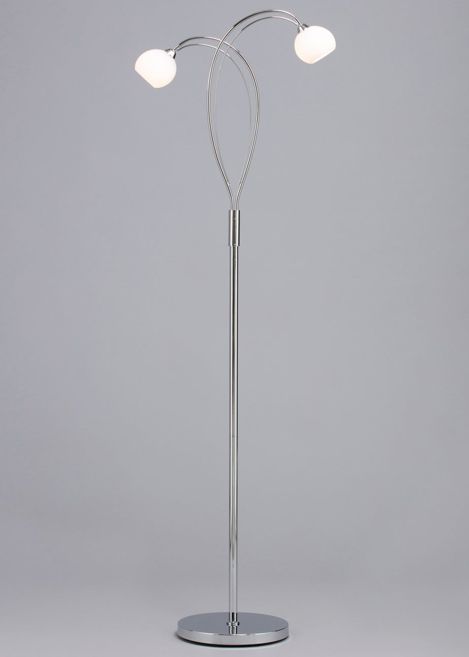 BHS Soni Floor Lamp 2 Light Chrome (149cm x 45cm)