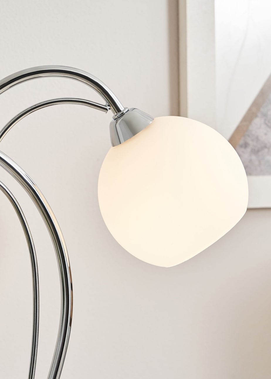 BHS Soni Table Lamp 2 Light Chrome (38cm x 31cm)