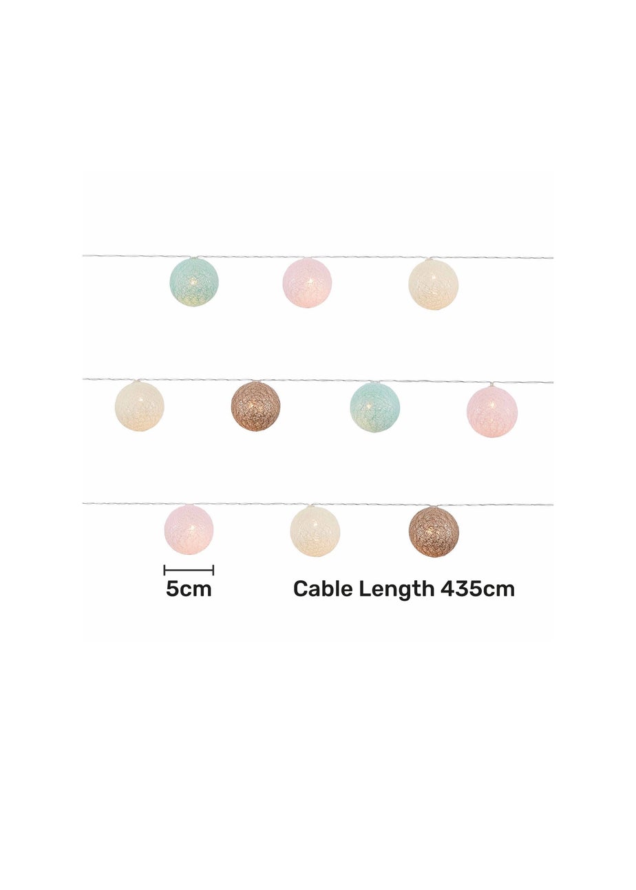 Glow Pom Pom LED String Lights (5cm x 435cm)