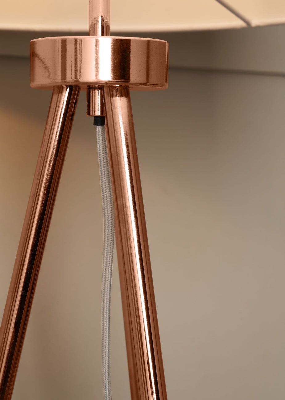 BHS Tristan Tripod Floor Lamp Copper (150cm x 55cm)