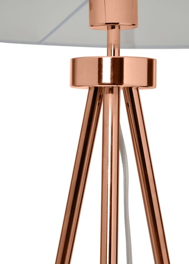 BHS Tristan Tripod Floor Lamp Copper (150cm x 55cm)