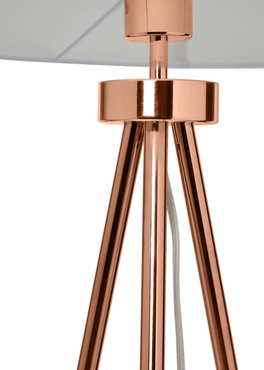 BHS Tristan Tripod Floor Lamp Copper (150cm x 55cm)