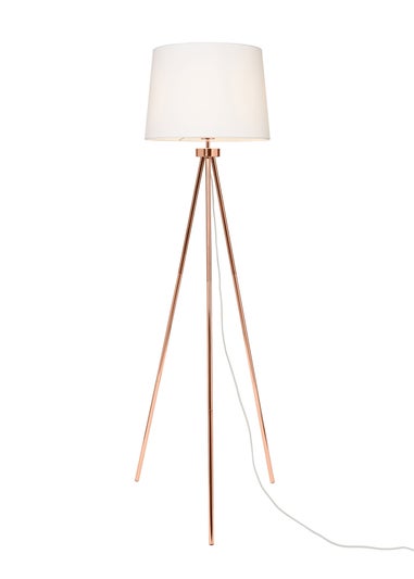 BHS Tristan Tripod Floor Lamp Copper (150cm x 55cm)