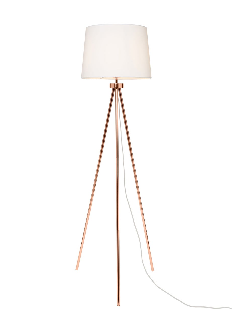 BHS Tristan Tripod Floor Lamp Copper (150cm x 55cm)