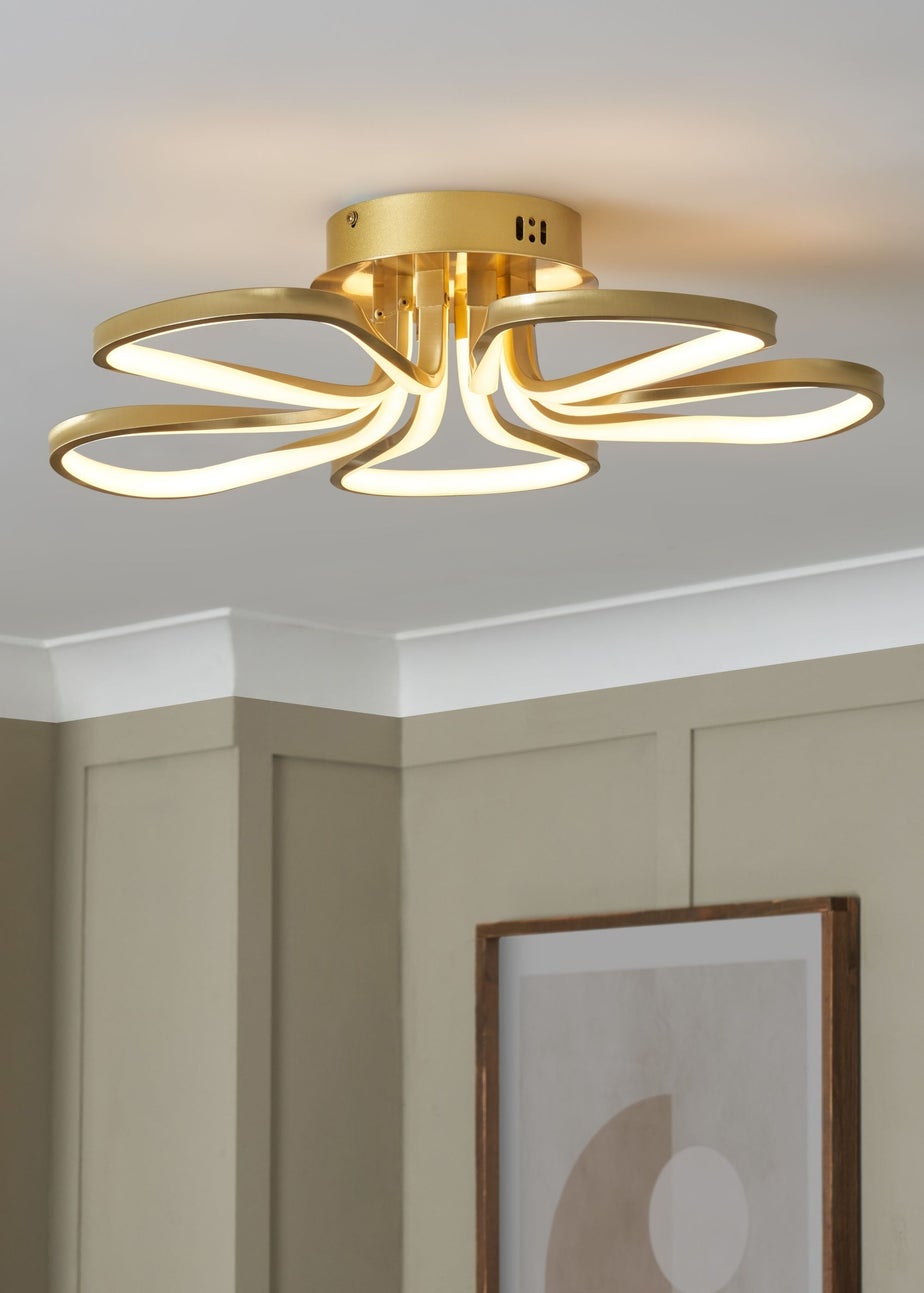 BHS Brass Alvar 5 Petals LED Flush Light