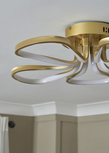 BHS Brass Alvar 5 Petals LED Flush Light