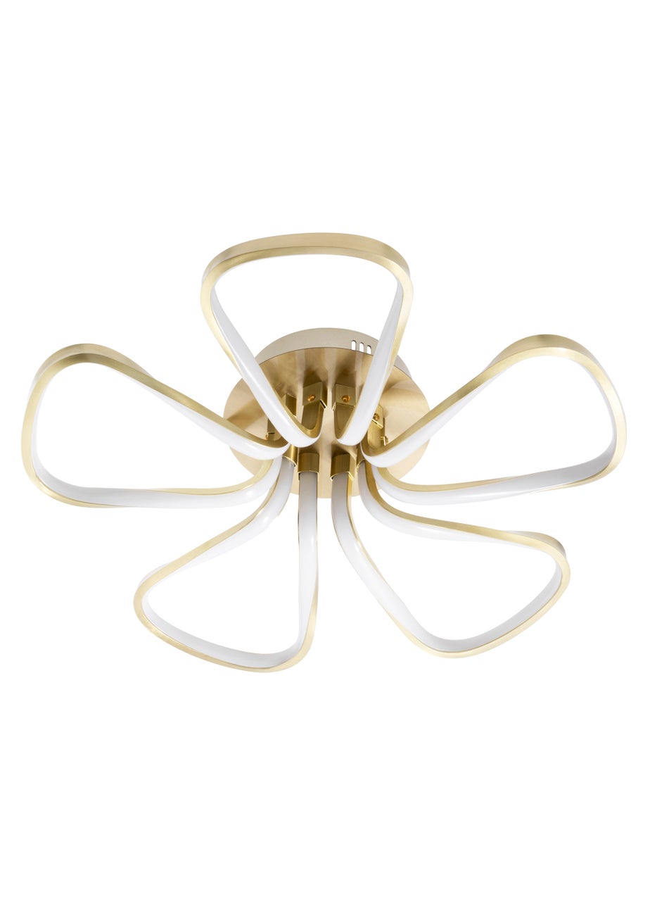 BHS Brass Alvar 5 Petals LED Flush Light
