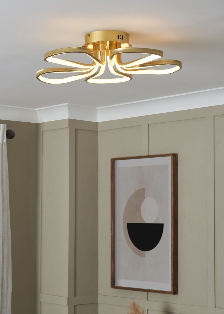 BHS Brass Alvar 5 Petals LED Flush Light