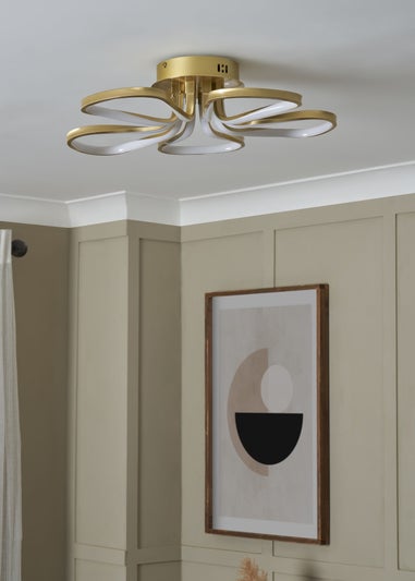 BHS Brass Alvar 5 Petals LED Flush Light