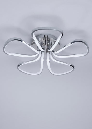 BHS Chrome Alvar 5 Petals LED Flush Light