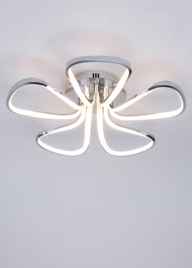 BHS Chrome Alvar 5 Petals LED Flush Light