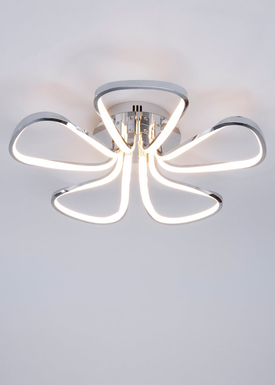 BHS Chrome Alvar 5 Petals LED Flush Light