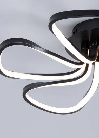 BHS Black Alvar 5 Petals LED Flush Light