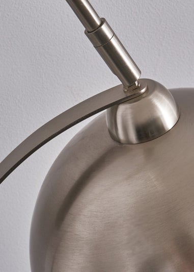BHS Benson Curved Floor Lamp Satin Nickel (155cm x 55cm)