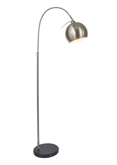 BHS Benson Curved Floor Lamp Satin Nickel (155cm x 55cm)