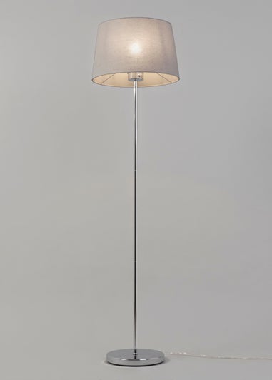 BHS Mira Touch Floor Lamp Chrome & Grey (155cm x 38cm)