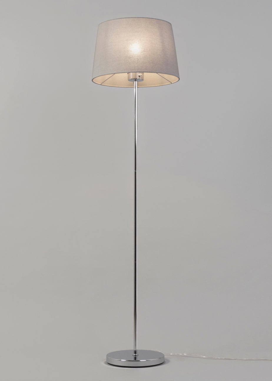 BHS Mira Touch Floor Lamp Chrome & Grey (155cm x 38cm)