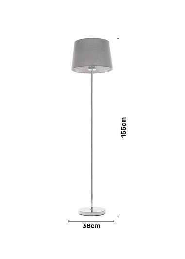 BHS Mira Touch Floor Lamp Chrome & Grey (155cm x 38cm)