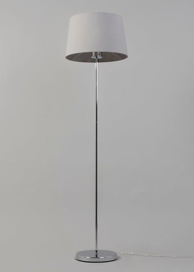 BHS Mira Touch Floor Lamp Chrome & Grey (155cm x 38cm)