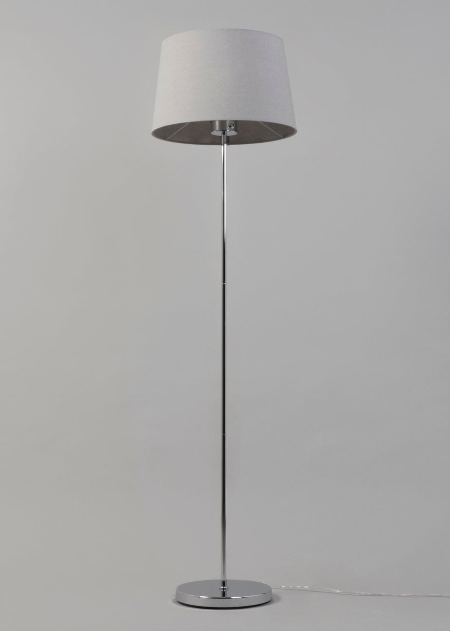 BHS Mira Touch Floor Lamp Chrome & Grey (155cm x 38cm)