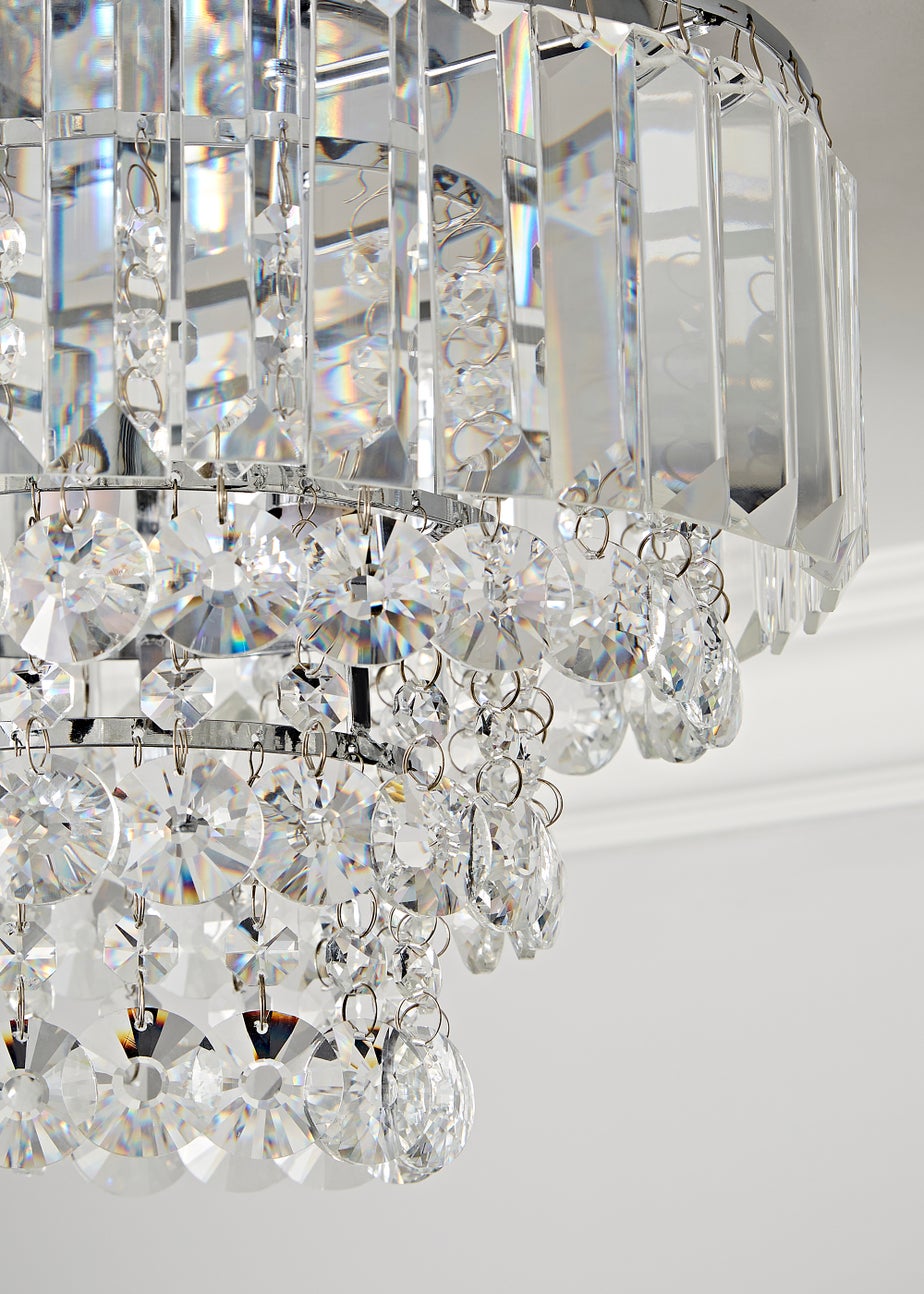 BHS Paladina Flush Ceiling 3 Light Chrome (26cm x 30cm)