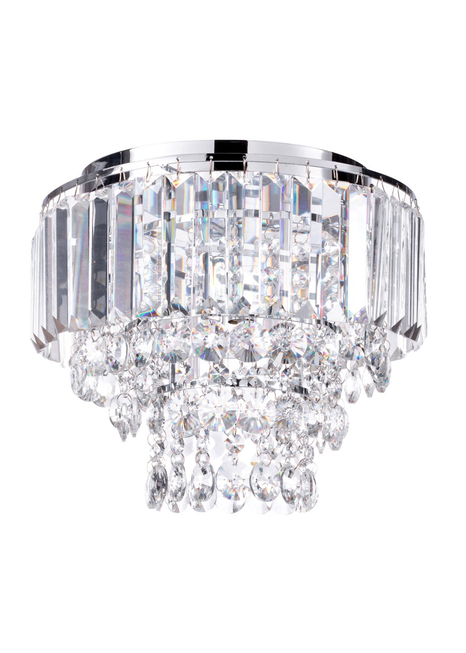 BHS Paladina Flush Ceiling 3 Light Chrome (26cm x 30cm)