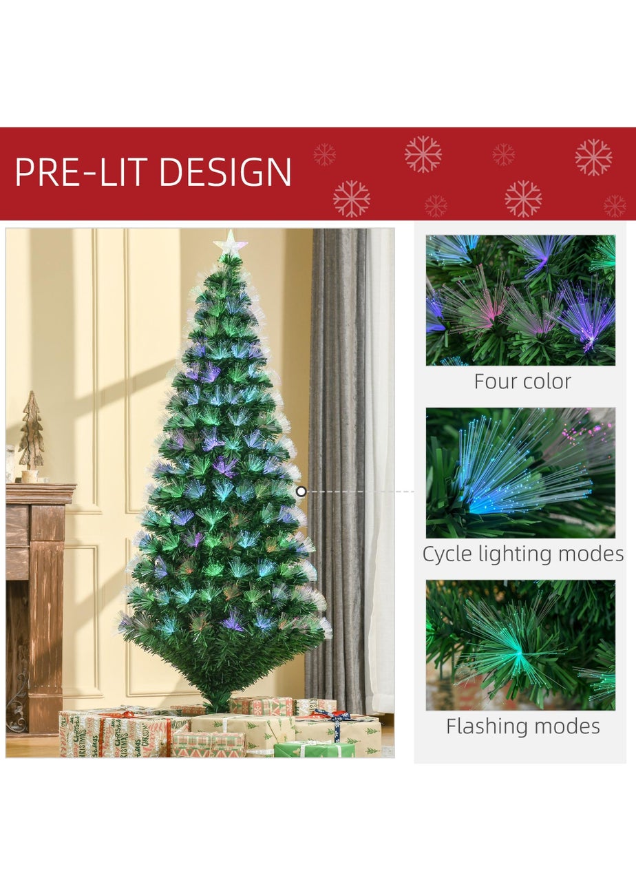 HOMCOM 6ft Artificial Tree Light w/ Flash Mode